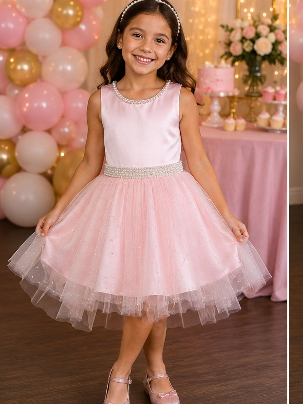 NWOT Couture Princess Pink Party Dress Girls Size 7